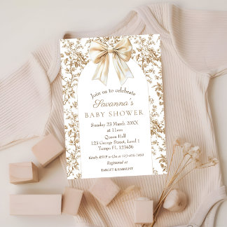 Elegant Coquette Chinoiserie Baby Shower Invitation