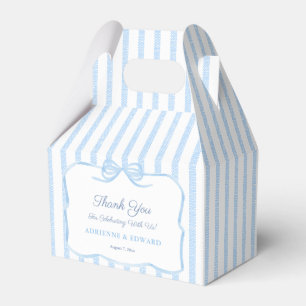 Elegant Coquette Light Blue Bow Wedding Shower Favor Box