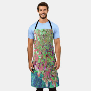Elegant Coral and Chartreuse Limelight Hydrangea Apron