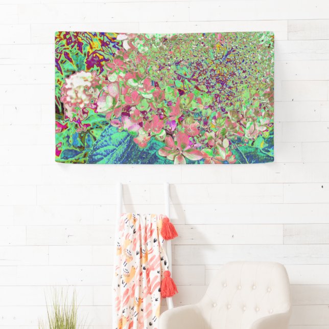 Elegant Coral and Chartreuse Limelight Hydrangea Banner (Insitu)