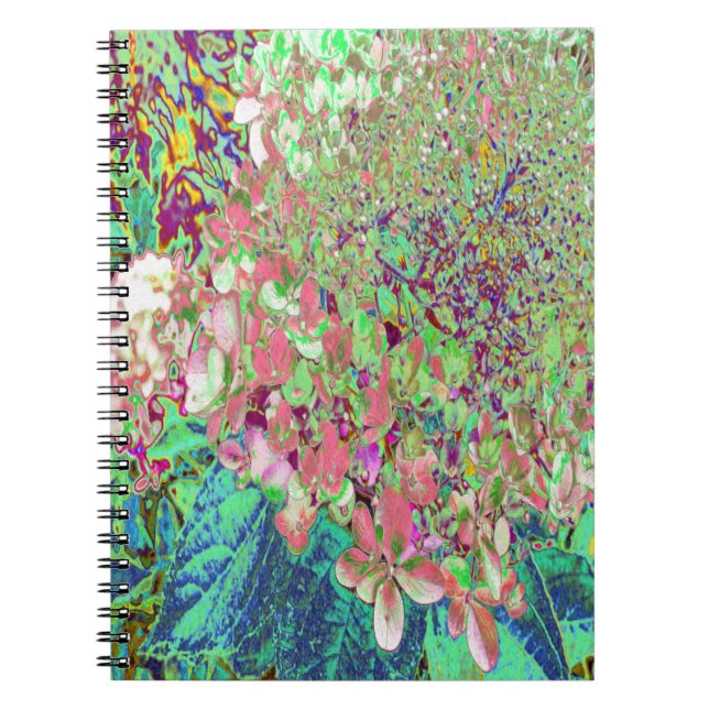 Elegant Coral and Chartreuse Limelight Hydrangea Notebook (Front)