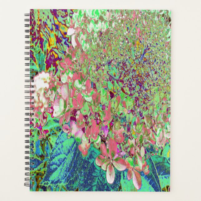 Elegant Coral and Chartreuse Limelight Hydrangea Planner (Front)