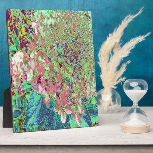 Elegant Coral and Chartreuse Limelight Hydrangea Plaque