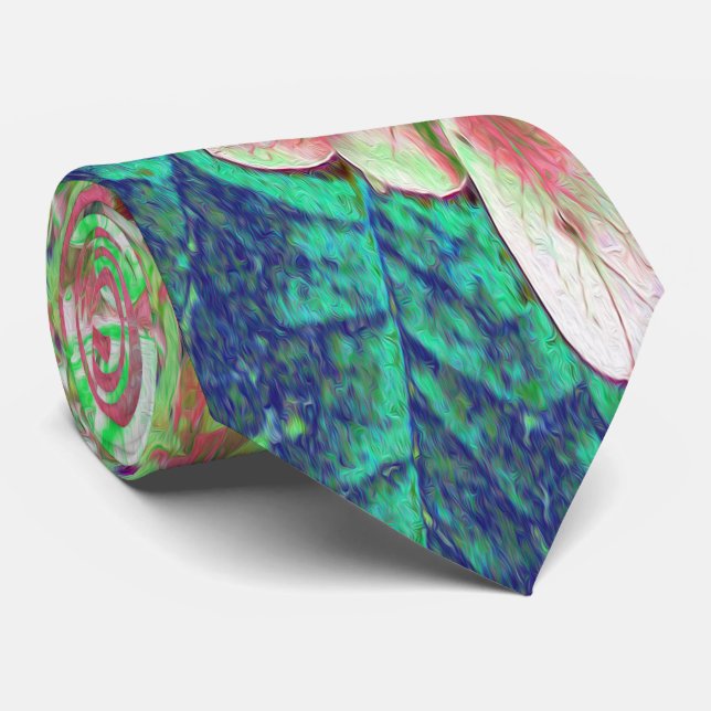 Elegant Coral and Chartreuse Limelight Hydrangea Tie (Rolled)