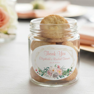 Elegant Coral Bridal Shower Square Sticker