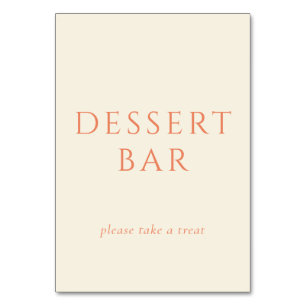 ** Elegant Coral Dessert Treats Table Number