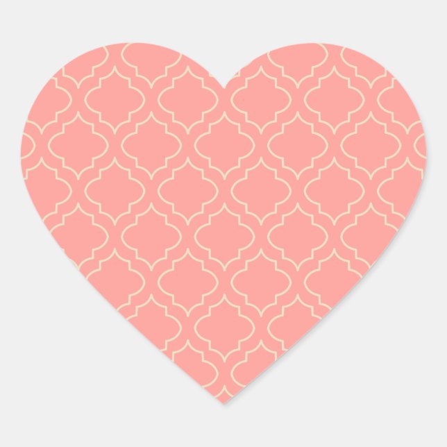 Elegant Coral Heart Stickers (Front)