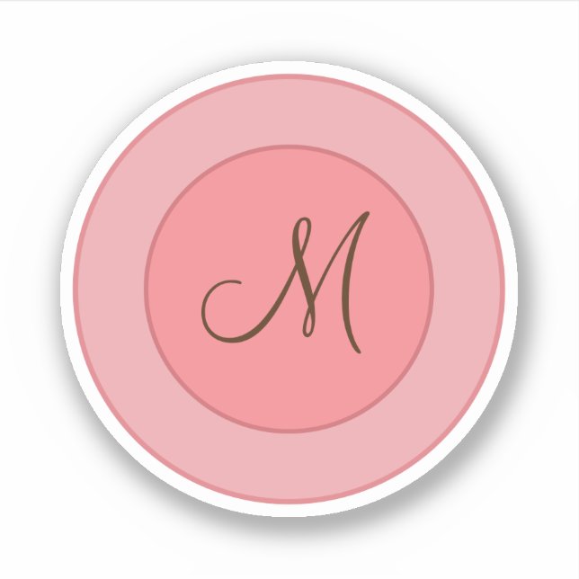 Elegant Coral Pink Modern Monogram (Front)