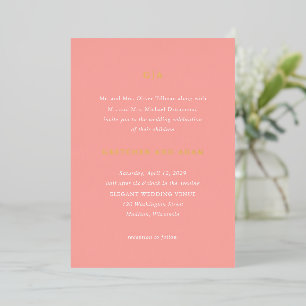 Elegant Coral Pink Modern Wedding