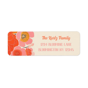Elegant Coral Pink Poppy Flower Unique Address