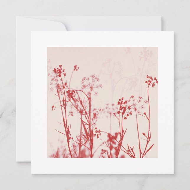 Elegant Coral red Floral Best Wishes for Wedding (Front)