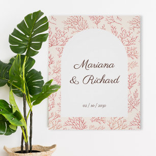 Elegant Coral Reef Wedding Poster