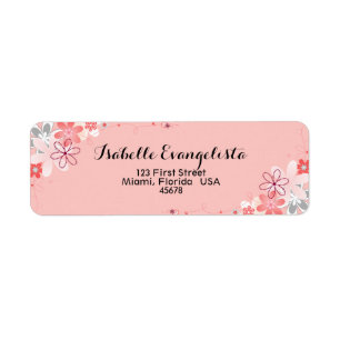 Elegant CORAL Return Address Label