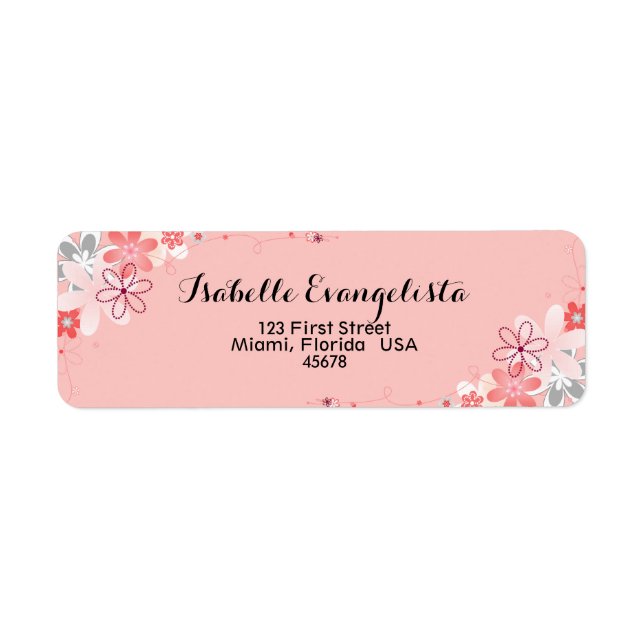 Elegant CORAL Return Address Label (Front)