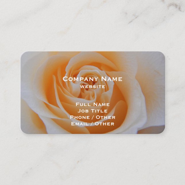 Elegant Coral Rose Business Card (Front)