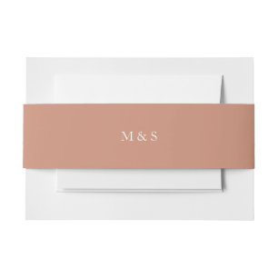 Elegant Coral Terracotta Wedding Invitation Belly Band