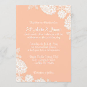 Elegant Coral Wedding Invitations