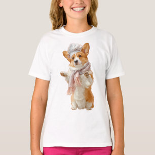 Elegant Corgi in Bonnet Kids T-Shirt