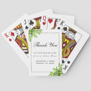 Elegant Corner Fern Decoration Wedding Favour Playing Cards