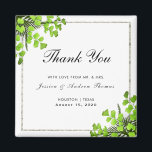 Elegant Corner Fern Decoration Wedding Thank You Magnet<br><div class="desc">Classy Wedding thank you magnet with corner fern decoration and a silver glitter frame. All text, font and font text colour is fully customizable to meet your requirements, if you would like help to customize your product or would like matching products, please contact me through my store and i will...</div>
