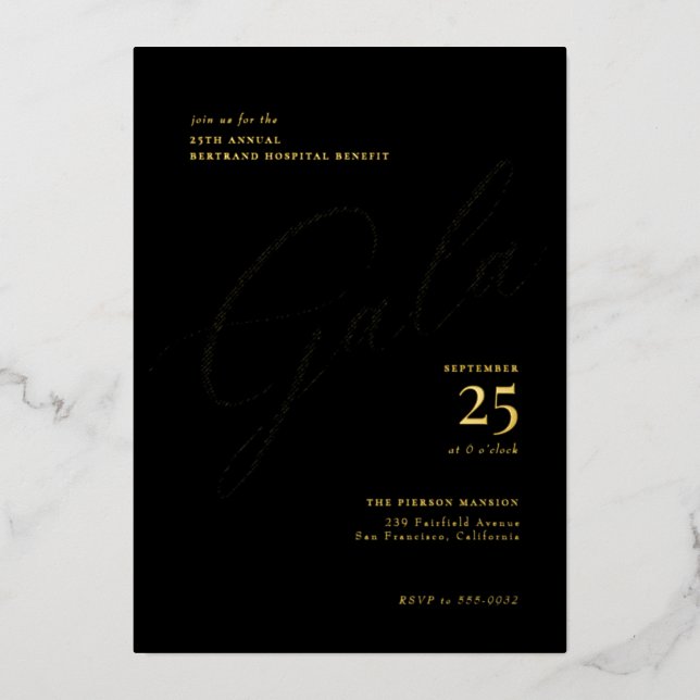 Elegant Corporate Black Tie Calligraphy Gala (Front)