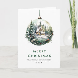 Elegant Corporate Christmas Ornament Greeting Holiday Card