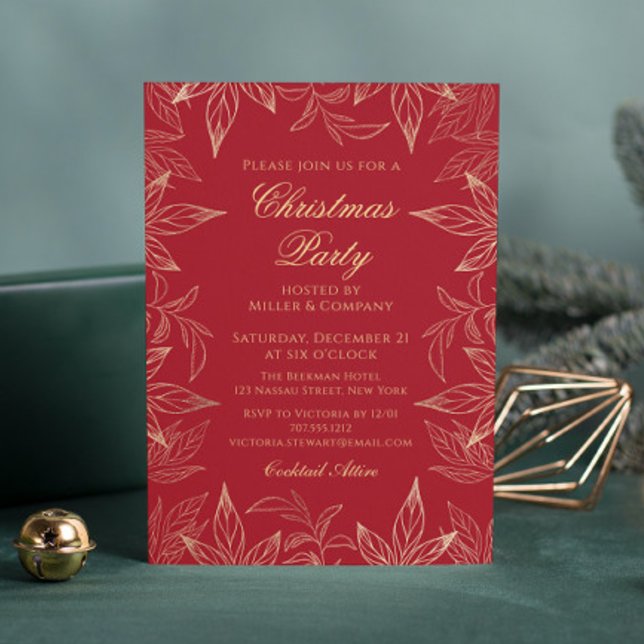 Elegant Corporate Christmas Party Chic Floral Invitation (Creator Uploaded)