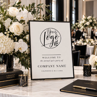 Elegant Corporate Logo Annual Gala Party Welcome Poster