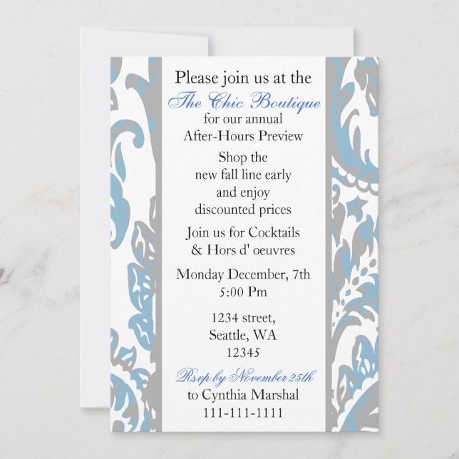 Elégant Corporate Party Invitation (Devant)