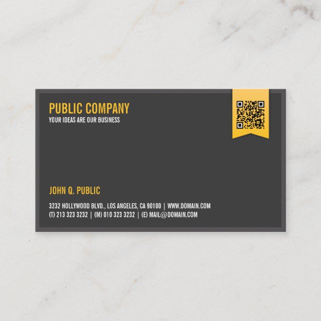 Elegant Corporate QR-Code Business Card (Front)