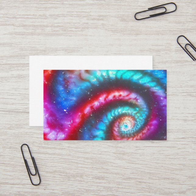 elegant cosmic smoke, Spiral Spin stripes fractal Business Card (Front/Back In Situ)