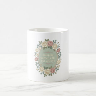 Elegant Cottagecore Floral Garland Mahjong Coffee Mug