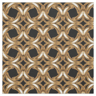 Elegant Cotton Fabric -Crafts--Gold/Black/White