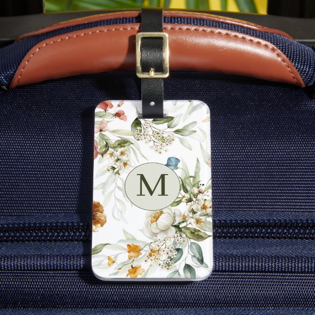 Elegant Country Floral Double Sided Luggage Tag (Front Insitu 2)