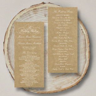 Elegant Country Kraft Wedding Program Template