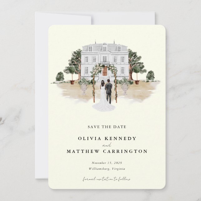 Elegant Country Manor| Ranch Photo Save the Date  Invitation (Front)