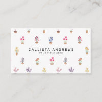 Elegant Country Potted Flowers Watercolor Pattern