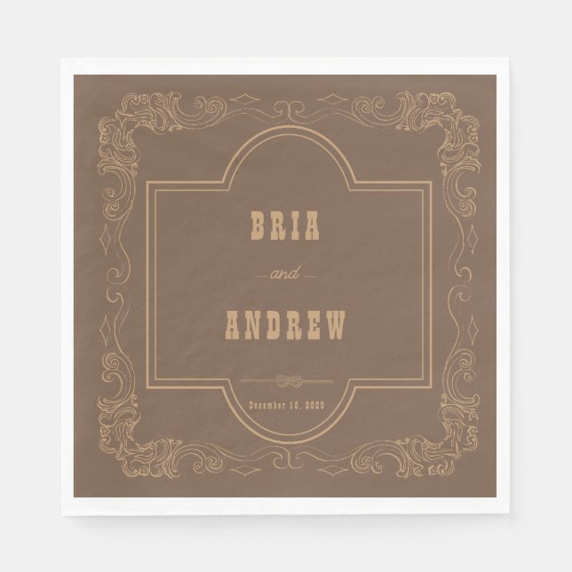 Elegant Country  Wedding Napkin (Front)