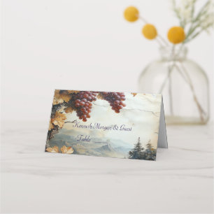 Elegant Countryside Vineyard Grape Vine Rustic Place Card