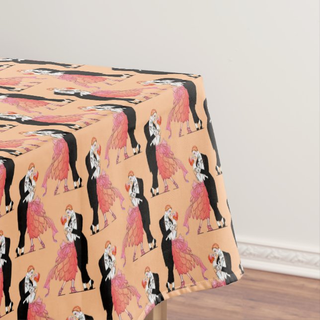 Elegant Couple Dance Vintage Retro Ballroom Tablecloth (In Situ)