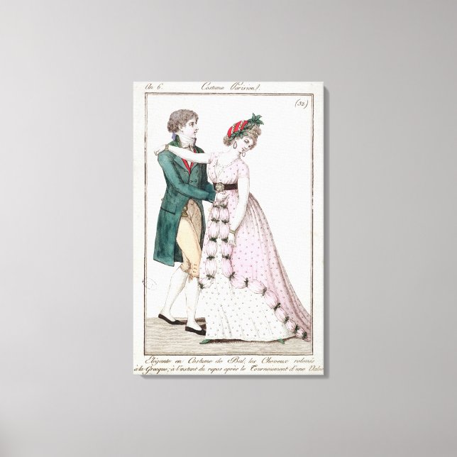 Elegant Couple Dancing the Waltz Canvas Print (Front)