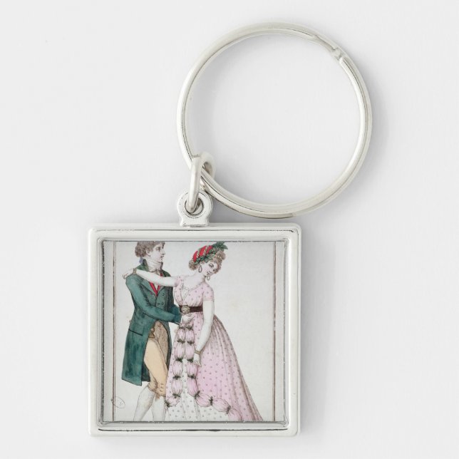 Elegant Couple Dancing the Waltz Keychain (Front)