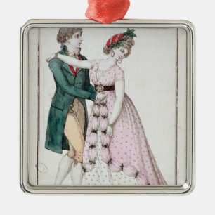 Elegant Couple Dancing the Waltz Metal Ornament