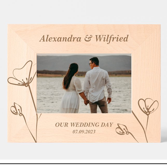 Elegant Couple Flowers Custom Wood Frames (Creator Uploaded)