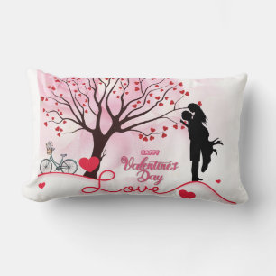 Elegant Couple Lover Valentine's Day Lumbar Pillow