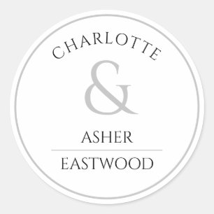 Elegant Couple Monogram Return Address Sticker