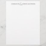 Elegant Couple Monogram With Ampersand Letterhead<br><div class="desc">Elegant classic serif type couple's name monogram with a beautiful ampersand joining their names together. Black and grey typography letterhead.</div>