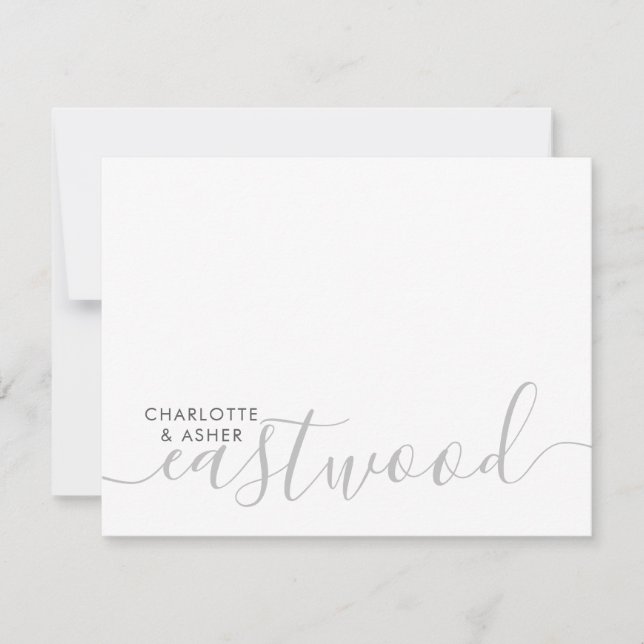 Elegant Couple Name Script Monogram Card (Front)