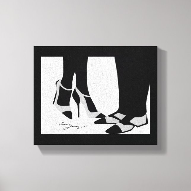 Elegant Couple-Stretched Canvas Black and White (Front)