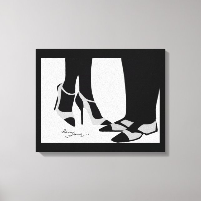 Elegant Couple-Stretched Canvas Black and White  (Front)